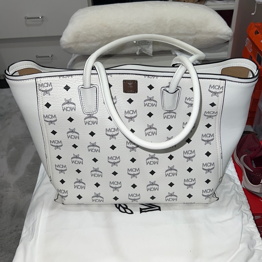 MCM Visetos Coated Canvas Shopper